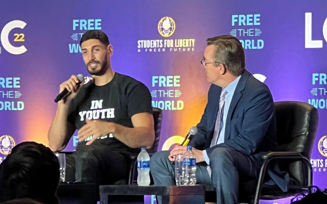 NBA star and human rights activist Enes Kanter Freedom spoke on stage at LibertyCon International 2022 about government abuses in China