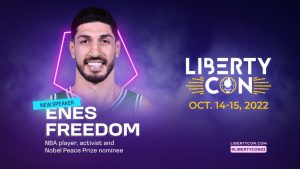 NBA star and human rights activist Enes Kanter Freedom has been announced as the featured Saturday presenter at LibertyCon International